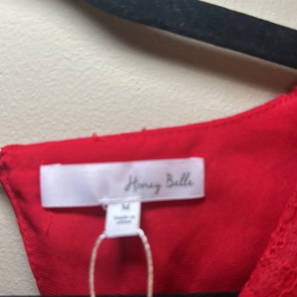 Red Lace Romper - Picture 4 of 4